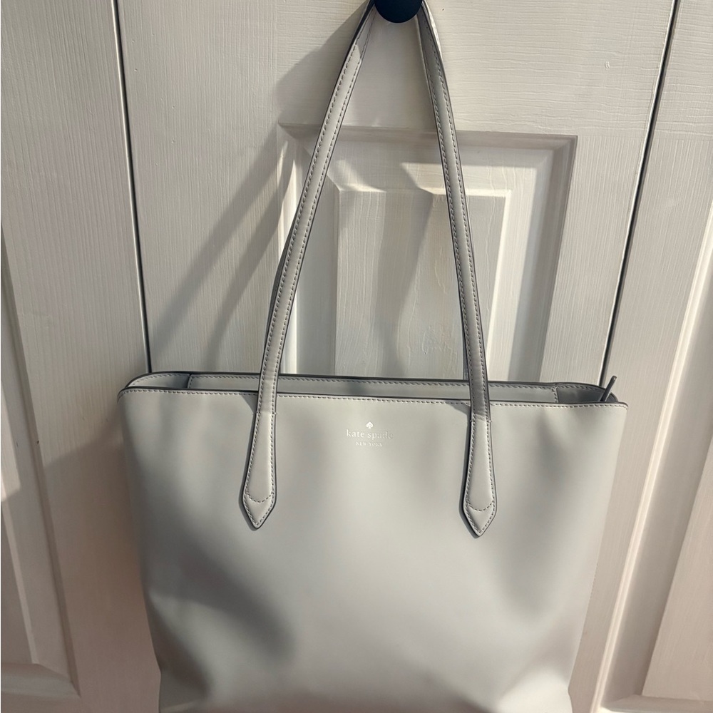 kate spade light blue leather tote